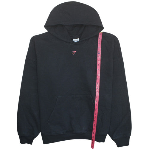 Gymshark Womens Black XXL Pullover Hoodie with Logo Graphic Print