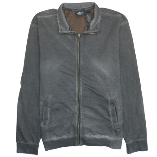 Harley Davidson Men's Grey Full Zip Sweatshirt XL Graphic Logo