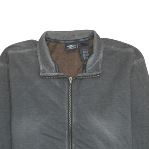 Harley Davidson Men's Grey Full Zip Sweatshirt XL Graphic Logo