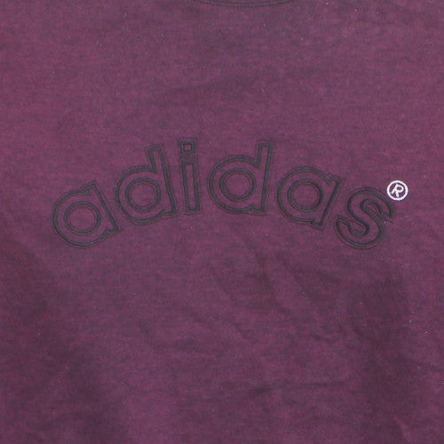 Adidas Mens Purple Crew Neck Logo Sweatshirt L Vintage Pullover