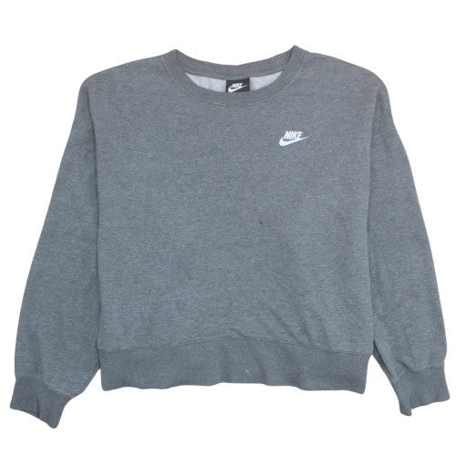 Nike Womens Grey Crew Neck Sweatshirt Size 2XL Cotton Blend Logo