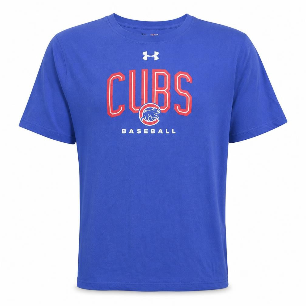 Front view of Under Armour Men’s Blue Cubs Baseball 2XL Crew Neck T-Shirt
