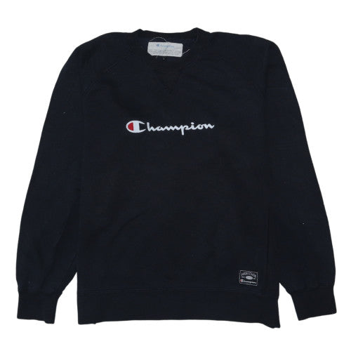 Champion Mens Black L Pullover Sweatshirt Embroidered Logo