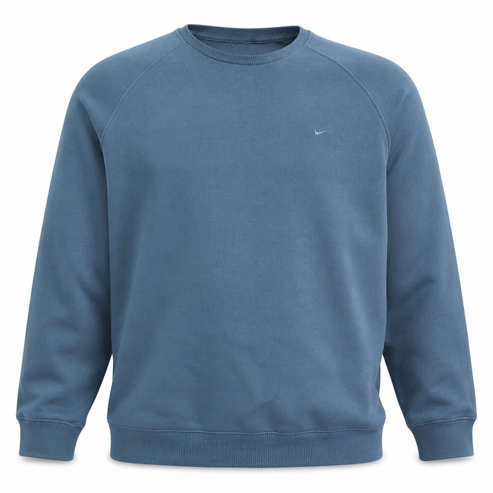 Front view of Nike Men's Blue 2XL Pullover Crew Neck Fleece Sweatshirt