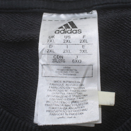 Adidas Men's Black 2XL Pullover Crew Neck Sweatshirt