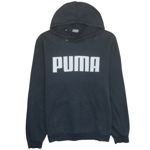 Puma Mens Black 2XL Pullover Hoodie with Logo and Pockets