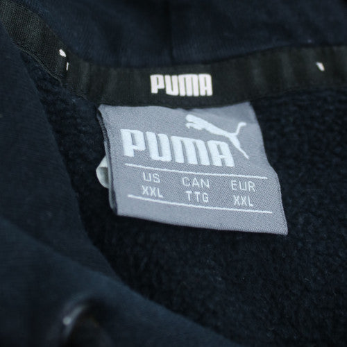 Puma Mens Black 2XL Pullover Hoodie with Logo and Pockets