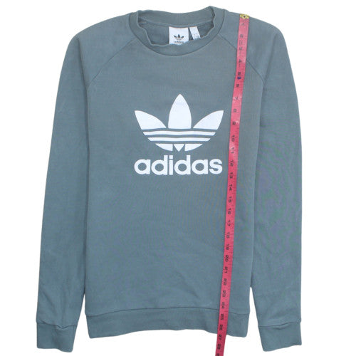 adidas Men's Grey Pullover Sweatshirt S Regular Fit Crew Neck