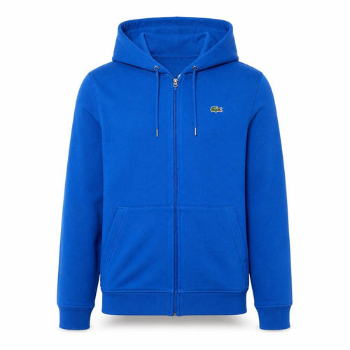 Lacoste Sport Boys Blue Full Zip Hoodie Size Small Cotton Blend