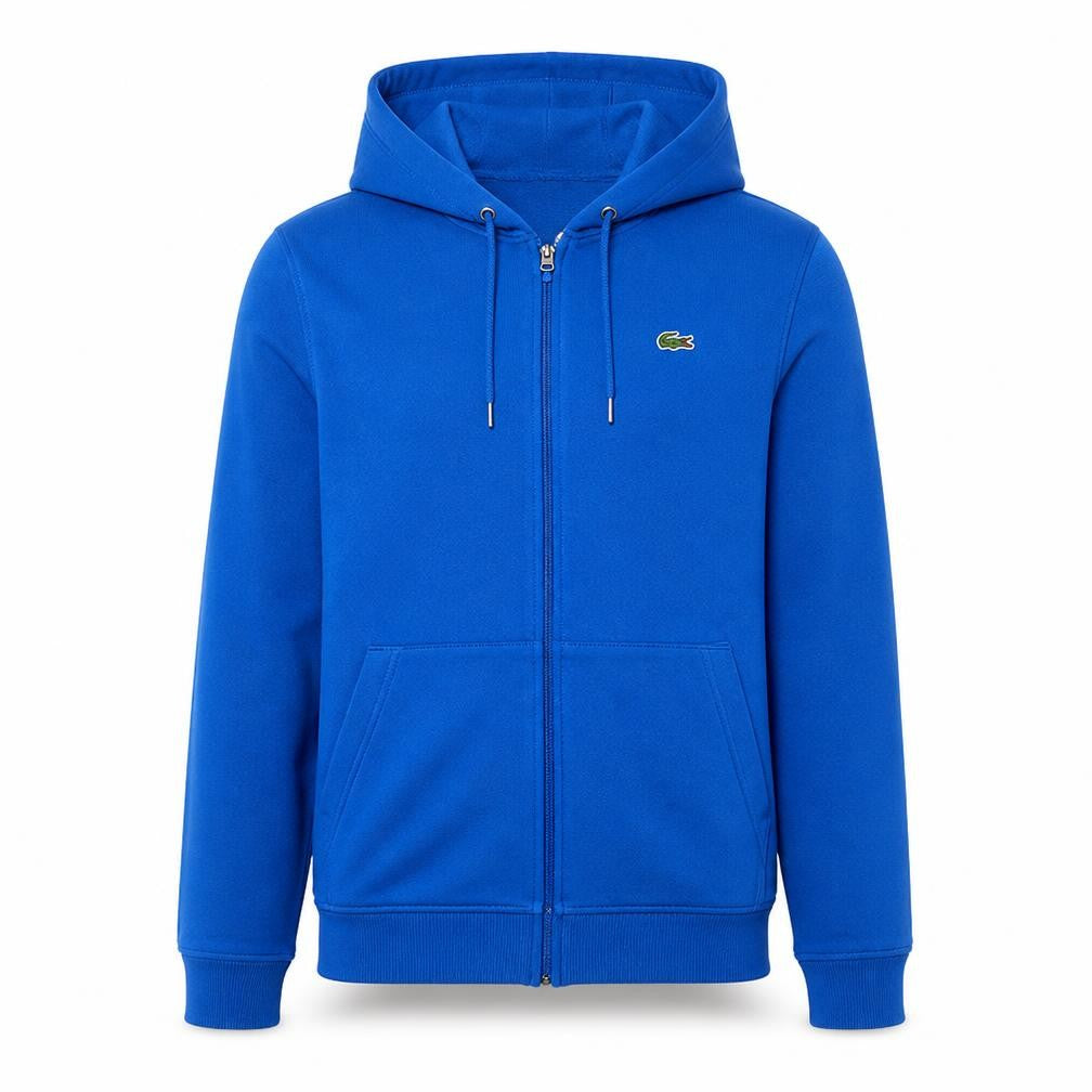 Lacoste Sport Boys Blue Full Zip Hoodie Size Small Cotton Blend