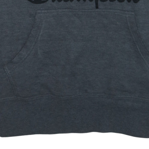 Champion Men's Grey Pullover Hoodie Small Graphic Logo Cotton Blend
