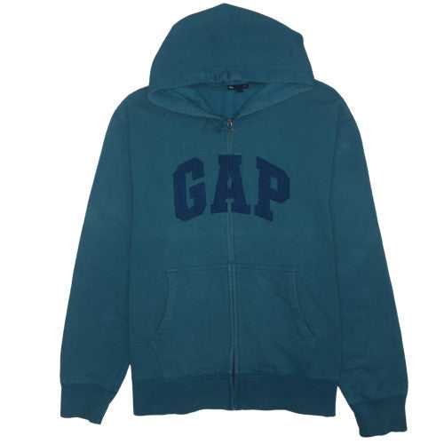 GAP Mens Blue Full Zip Hoodie XXL Fleece Logo Sweatshirt