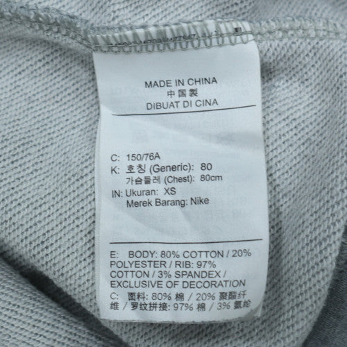 Nike Men's Grey Pullover Hoodie XS Regular Fit Logo Design