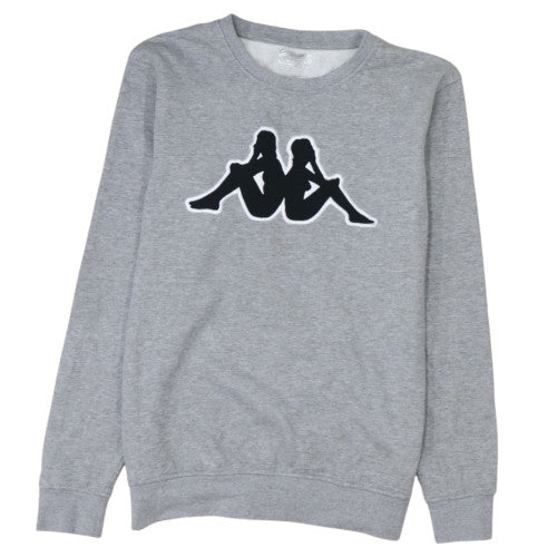 Kappa Mens Grey XL Logo Crew Neck Fleece Sweatshirt
