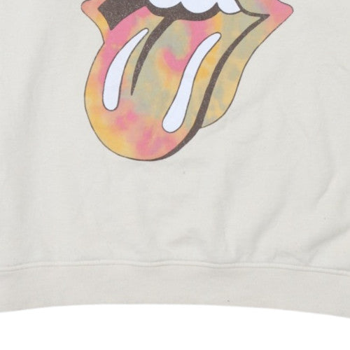 Rolling Stones Mens Beige Graphic Print Crew Neck Sweatshirt Size 20