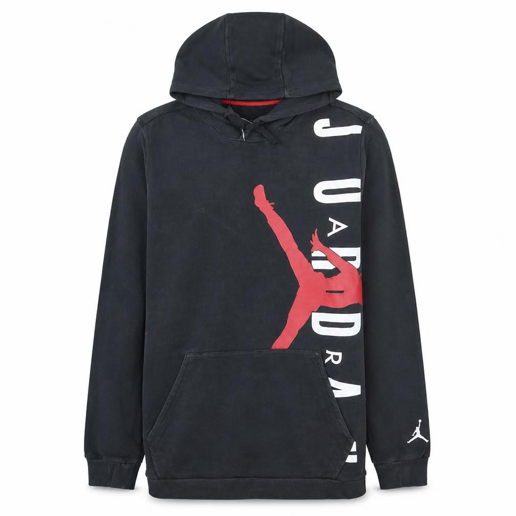Front view of Jordan Men's Black Pullover Hoodie L Graphic Logo Sportswear