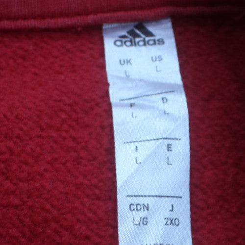 Adidas Men’s Red Pullover Hoodie Size L Sports Fleece