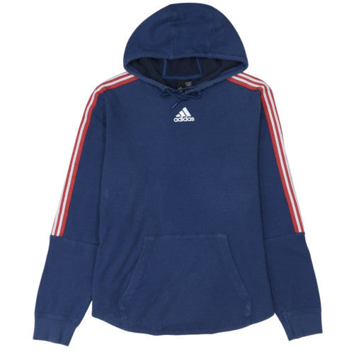 Adidas Men's Blue Pullover Hoodie L Sports Cotton Sweatshirt