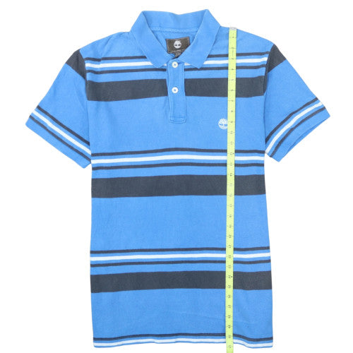 Timberland Men's Blue Striped XL Regular Fit Cotton Polo Shirt