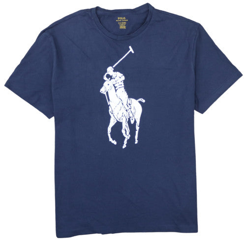 Ralph Lauren Men's Navy Blue Classic Fit Polo T-Shirt L Cotton