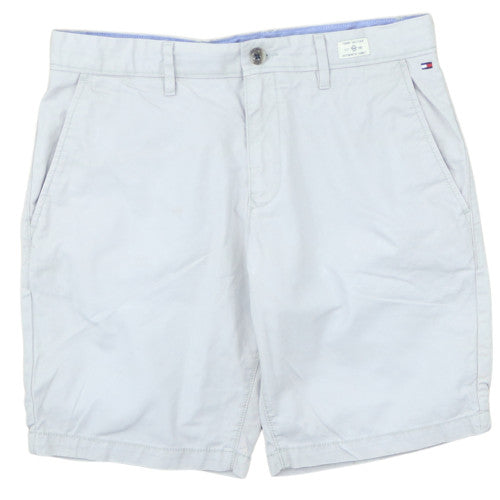 Tommy Hilfiger Men's Light Grey 32 Chino Shorts Casual Cotton Blend