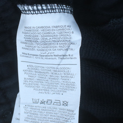 Nike Men's Black Jogger Trousers M Regular Fit Cotton Blend Activewear