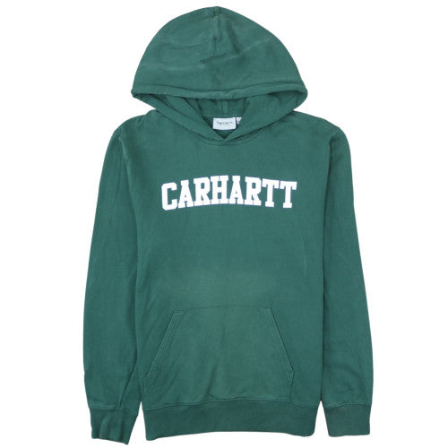 Carhartt Mens Green Pullover Hoodie M College Logo Sweatshirt