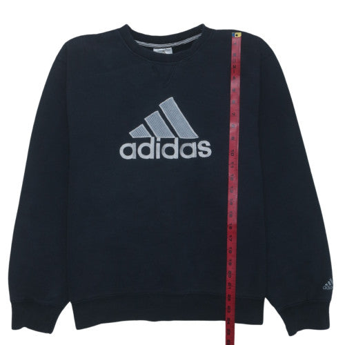Adidas Men's Black L Crew Neck Pullover Sweatshirt Embroidered Logo