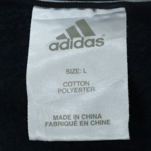 Adidas Men's Black L Crew Neck Pullover Sweatshirt Embroidered Logo