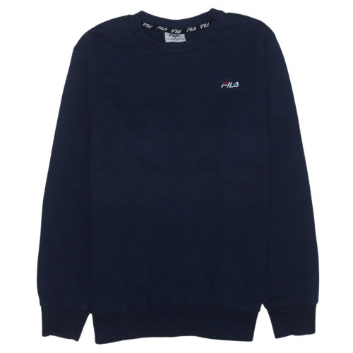 Fila Men's Blue Crew Neck Pullover Sweatshirt M Regular Fit