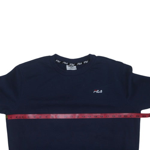 Fila Men's Blue Crew Neck Pullover Sweatshirt M Regular Fit