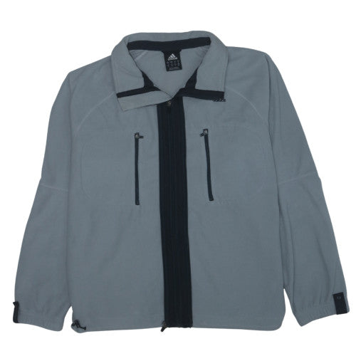 Adidas Men's Grey Softshell Fleece Jacket Size M Full Zip Sportswear