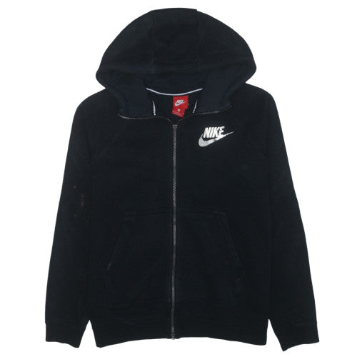 Nike Womens Black Full Zip Hoodie M Logo Graphic Style