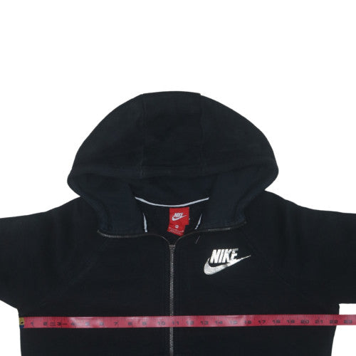 Nike Womens Black Full Zip Hoodie M Logo Graphic Style