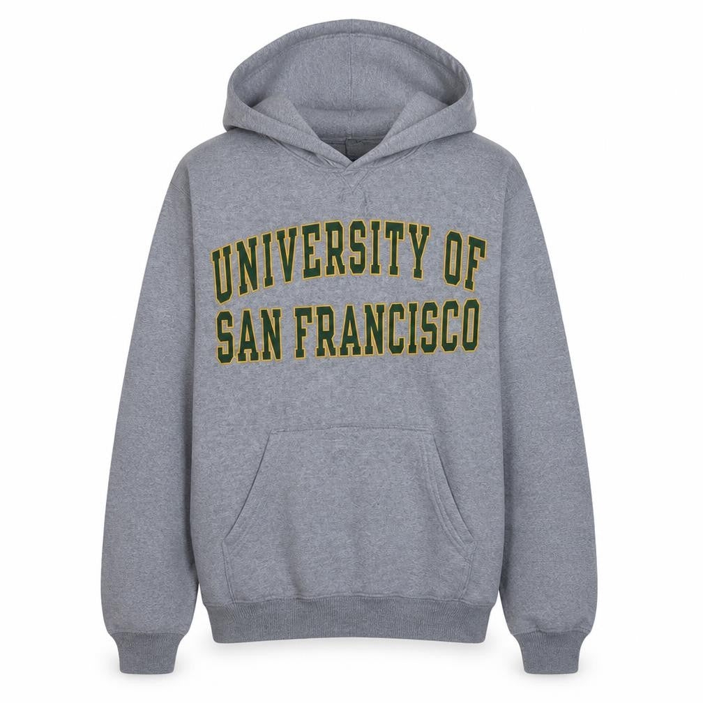 Front view of Champion Men's Grey Pullover Hoodie S University College Sports Style