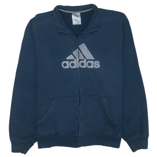 Adidas Men's Blue Full Zip Graphic Sweatshirt L Regular Fit