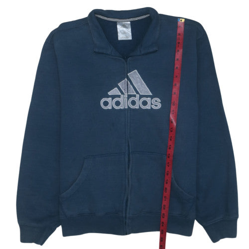 Adidas Men's Blue Full Zip Graphic Sweatshirt L Regular Fit