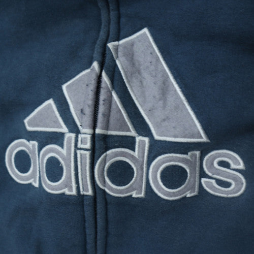 Adidas Men's Blue Full Zip Graphic Sweatshirt L Regular Fit