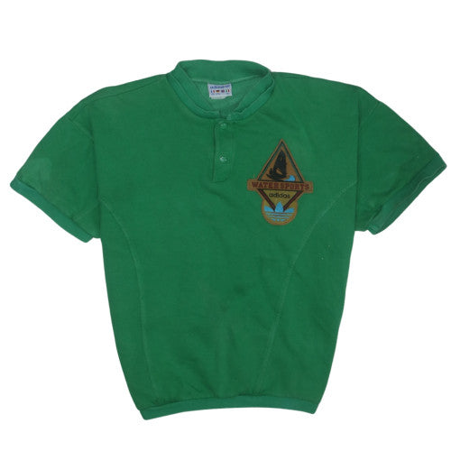 Adidas Mens Green Vintage Watersports Henley T-Shirt Size M