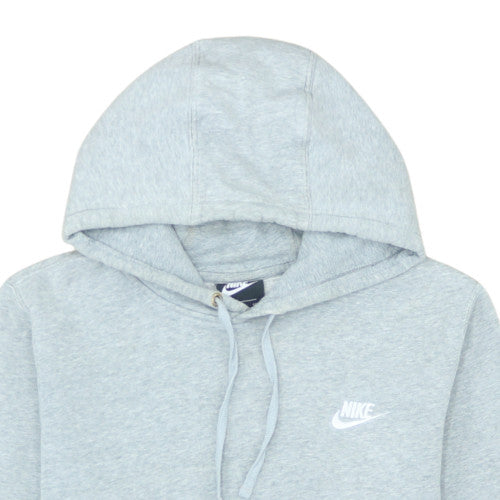Nike Men’s Grey Pullover Hoodie S Regular Fit Fleece Logo Sportswear