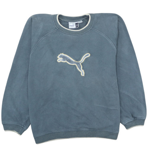 Puma Men’s Blue Pullover Sweatshirt Small Crew Neck Sports Fleece