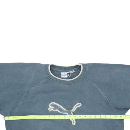 Puma Men’s Blue Pullover Sweatshirt Small Crew Neck Sports Fleece