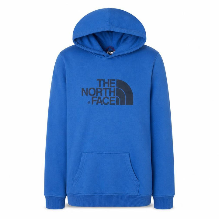 The North Face Boys Blue XL Pullover Hoodie 100% Cotton Logo Print
