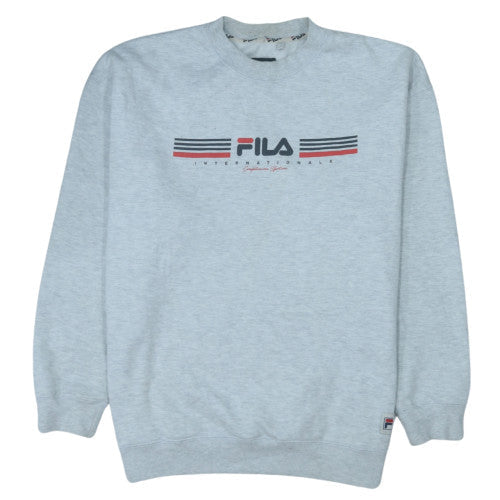 FILA Men's Grey XL Logo Pullover Sweatshirt Crew Neck
