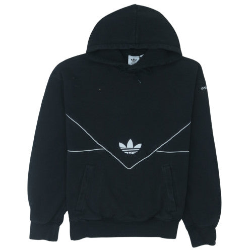 adidas Mens Black Medium Pullover Hoodie with Logo Detail
