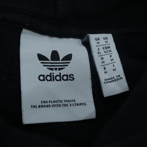 adidas Mens Black Medium Pullover Hoodie with Logo Detail