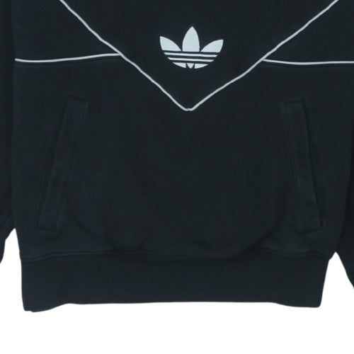 adidas Mens Black Medium Pullover Hoodie with Logo Detail