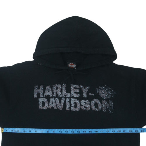 Harley-Davidson Men's Black Pullover Hoodie L Graphic Fleece Sweatshirt