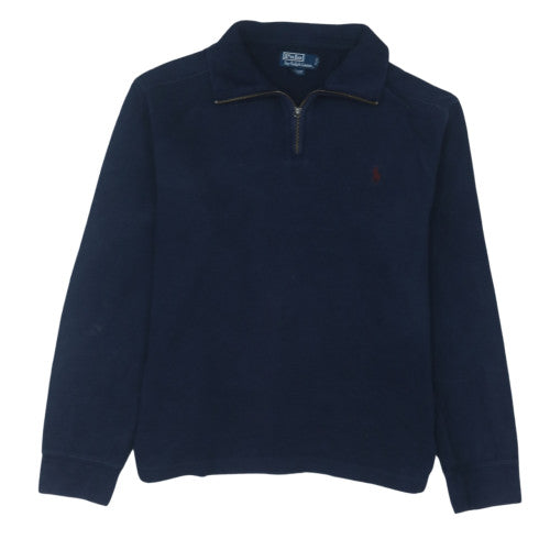 Ralph Lauren Men's Blue 1/4 Zip Cotton Fleece Sweatshirt M