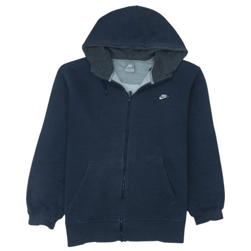 Nike Mens Blue Full Zip Hoodie XL Fleece Lined Sweatshirt